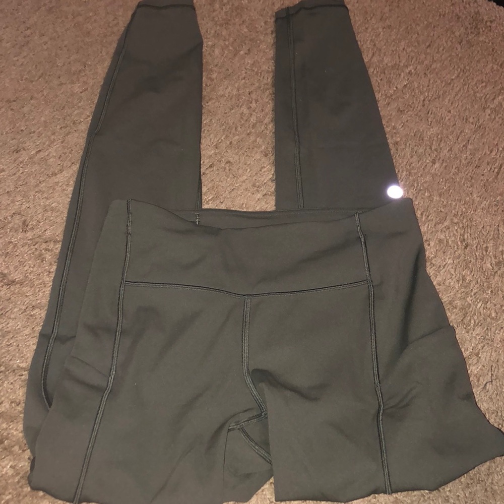 Lily lemon dark green leggings